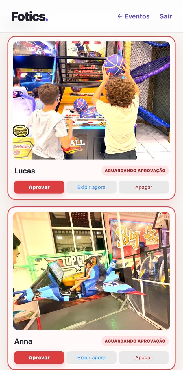 Moderação das fotos recebidas